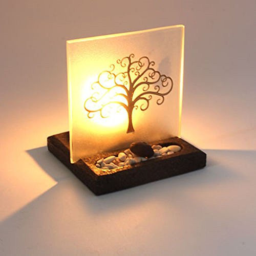Albero della vita, portacandela con espositore illuminato.