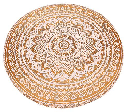 Indische Mandala Runde Tapisserie - Hippie Boho Böhmische Zigeuner Dorm Dekor - Baumwolle Wand Hängend Home Decor - Yoga Matte Strand Roundie Tischdecke