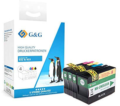 G&G Druckerpatrone kompatibel mit für HP 932XL / 933XL -Multipack- je 1x schwarz, Cyan, Magenta, gelb