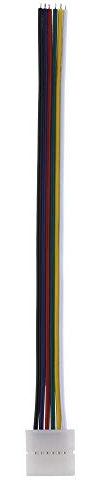 Rgbw + Cct Verbinder 15Cm Auf Offenes Kabelende; Clip-Verbinder Für 12Mm Led Streifen; 6-Pin Schwarz