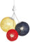 GuirLED - Luminaire Suspension E27-100% prêt à l’emploi sans outils - A visser directement sur une douille E27 - Télécommande sans fil - 3 boules en chanvre naturel - 3 ampoules LED incluses -Sunset