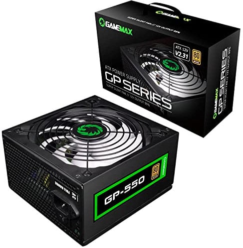 GameMax GP550 80 Plus Bronze GP 550W Active PFC 14cm Fan ATX Power Supply Unit - Black