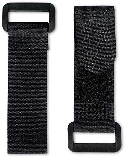 FrogJim Klett Kabelbinder 10 cm - 25er-Pack - schwarz mit Schnalle - wiederverschließbares Klettband 10cm - Nylon KSE1025