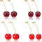 4 Paia Orecchini di Ciliegio Orecchini Ciliegia Dolce 3D Orecchini Pendenti in Ciliegio con 10 Pezzi Linee dell'Orecchio per Donne