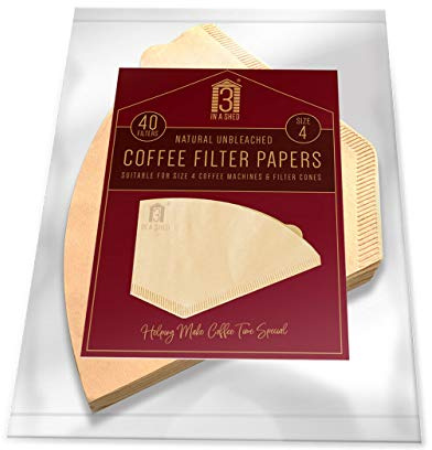 Universal 1 x 4 Coffee Filter Papers Pk 40 to Fit Melitta,Delonghi Size 4