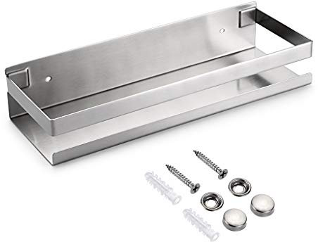 SUMNACON Mensola angolare da bagno in acciaio inox per accessori da bagno, mensola da parete per cucina, bagno, soggiorno, hotel (30 cm, argento)