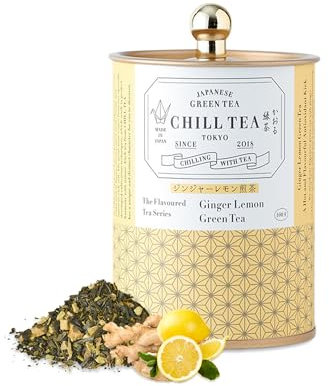 Tè verde al limone e zenzero di CHILL TEA Tokyo - Foglie sciolte di tè verde giapponese al 100% - Sapore piccante e agrumato (100g)