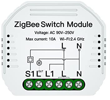 ZigBee Mini Interruttore Intelligente,Interruttore ZigBee Smart 10A 220V, Funzione Con Pulsante e Telecomando RF, App TUYA, Compatibile Con Amazon Alexa e Google Home