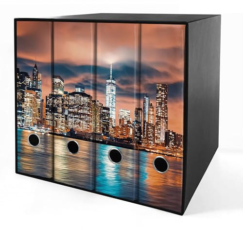 Set da 4 raccoglitori ad anelli - NEW YORK (H31 cm con 4 anelli)