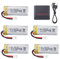 5PCS 3.7V 600mAh Lithium-Batterie mit 5-in-1-Ladegerät für SYMA X600W X700 X700W Luftaufnahmen Quadcopter Zubehör Fernbedienung Drohne