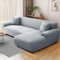 NAKIHOUSE Sofa Überwürfe Sofabezug mit einem Kissenbezug, Stretch elastische Sofahusse Sofa Abdeckung in Silber Grau Farbe für 1/2/3/4 Sitzer（L-förmiges Ecksofa erfordert Zwei）