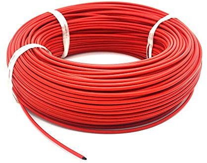GatherTOOL 20M/100M Silicone Rubber Or Fluoroplastic Coated Heating Wire 36K 12ohm Warmer Far Infrared Carbon Fiber Underfloor Heating Cable Thickness 3mm (Color : 36K Teflon, Size : 20m)