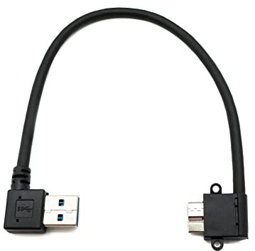 System-S Câble USB 3.0 mâle Micro B vers Type A mâle coudé Noir 25 cm
