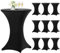 10 Stück Schwarz Stehtisch Hussen Stehtische, Stehtischhusse für Ø 80-85 cm Stehtische und Bistrotische, Stretch-Tischdecke mit Fußtaschen für Hochzeit Geburtstagsfeier Bankett(80 cm, Schwarz)