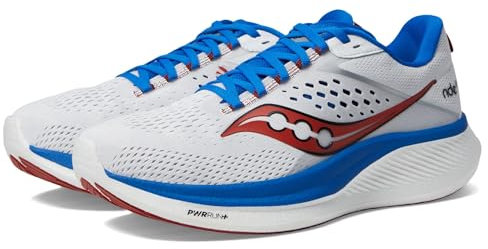 Saucony Herren Ride 17 Laufschuhe Neutralschuh Weiß - Blau 44
