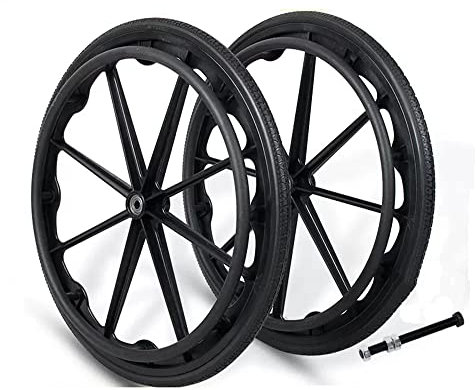 XFAK Pannensicheres Rollstuhlräder 24 Zoll Rollstuhl Hinterräder, Polyurethan Solide Reifen, Ersatzräder Für Behinderte Fahrzeuge, Mit Felge Und Kugellager