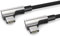 PAXO 0,5m Ladekabel, 3A, USB C auf USB C Kabel, USB 2.0, elegante Winkelstecker, besonders flexibler Stoffmantel in schwarz