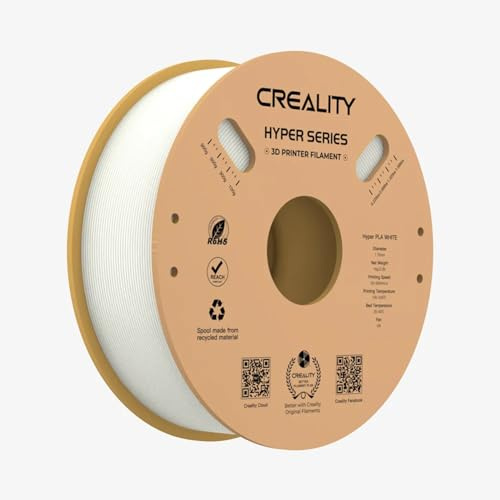 Creality PLA-Filament, Hyper PLA 1.75mm Durchmesser für 600mm/s Hohe Druckgeschwindigkeit, +/-0.03mm Maßgenauigkeit für Hochpräzises Drucken, Hohe Liquidität und Schnelle Abkühlung für K1,K1 Max(Weiß)