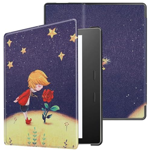 Sakenitly Case For 7“ Kindle Oasis (9th and 10th Generation Only, 2017 and 2019 Release), Lightweight Splash Proof PU Cover with Auto Sleep/Wake