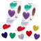 FINEASY 1000 Stück Bunte Herz-Aufkleber Rolle, Glitzer Sticker Selbstklebende, Sticker Herzen, Sterne Belohnung, Sticker Glitzer für Kinder, Schulkinder, Klassenzimmer, Zuhause (Bunte Herzen)