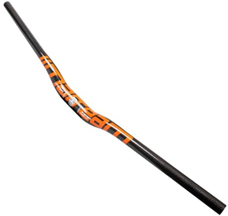 DELVOYE 31,8mm MTB Fahrrad Lenker 580-760mm Extra Lange Lenker 3K Carbon Fahrrad Riser Bar Mountainbike Rennrad Lenker (Color : Orange, Size : 640mm)