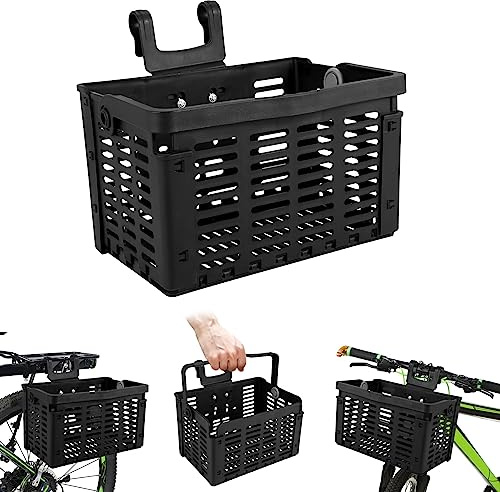 Popshyly Faltbarer Fahrrad Korb Hinten, Schwarz, 31,5 X 22,5 X 20,5 Cm/12,4 X 8,8 X 8,0 (Offen) Universal Fahrrad KöRbe, Fahrrad Aufbewahrung