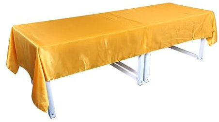 JIUERYY Tischdecke aus Satin für Hochzeit, Bankett, Veranstaltung, Dekoration, Taufe, Gelb, 250 x 350 cm