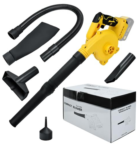 RexLeLXB Cordless Leaf Blower for Dewalt 20V Max Battery with Brushless Motor, 6 Variable Speed Up to 180MPH, 2-in-1 Blower & Vacuum, Handheld Electric Blowers or Lawn Care/Dust(No Battery)