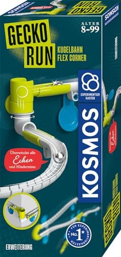KOSMOS 621292 Gecko Run - Flex Corner Erweiterung, Zubehör für Coole vertikale Kugelbahnen, mit zusätzliche Bahnelementen, für Kinder ab 8 Jahre