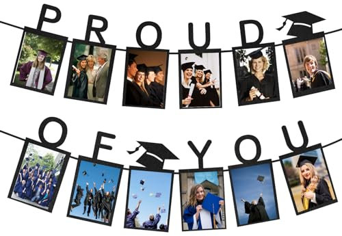 Pancarta de fotos de graduación, Teal Blue Graduation Photo Banner cartel de graduación, cartel de felicitaciones de graduación 2025, decoración de graduación, cartel de felicitaciones de graduación