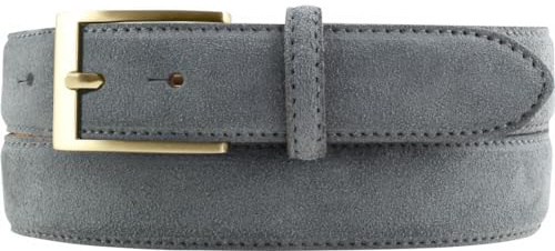 BELTINGER Gürtel aus Veloursleder 3,0 cm | Velour-Ledergürtel für Herren 30mm | Wildleder-Gürtel mit goldener Gürtelschließe | Dunkelgrau 105cm