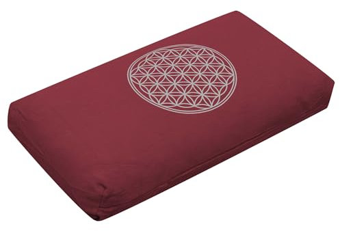 Yogistar Yogakissen - Klein - Blume des Lebens - Mit Kapok-Füllung Bordeaux Melange