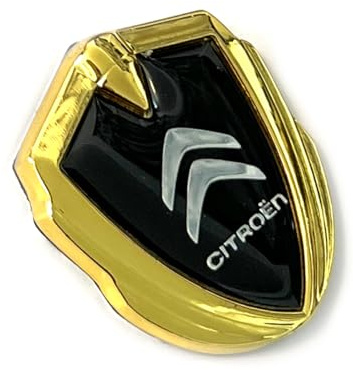 SVV Emblem aus Metal in Gold Aufkleber mit Klebepad passend für Auto Tuning Style mit Logo. Für Fender, Gebäude, Innerraum usw. Sticker mit Emblem. (35mm x 40mm x 5mm) (Citroen), AKSe652