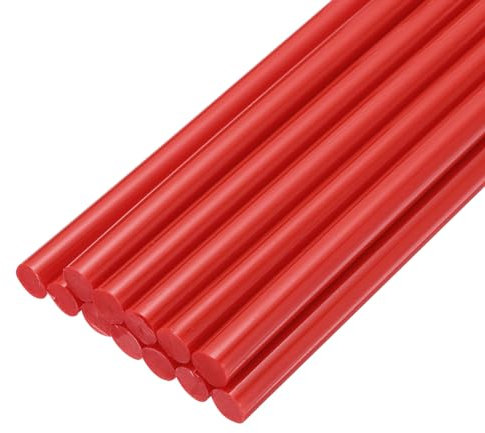 QUARKZMAN Mini Stick Colla a Caldo per Pistola Colla a Caldo 7mm x 200mm Rosso 12pz