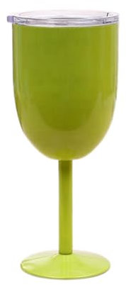 Osmond Weinglas aus Edelstahl, doppellagig, Weinbecher, großes Fassungsvermögen, Grün