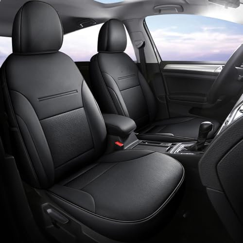 QIUYU2024 Alle Jahreszeiten Auto Sitzbezüge Set Autositzbezug für MK7/7.5 GTI R GTD 2014-2020, Premium Leder Vollschutz Vorder und Rücksitz Atmungsaktiver Bezug
