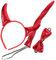 KOMBIUDA 1 Satz halloween haarspange halloween haarschmuck endboy Teufel-Zubehör-Kit-Kostüm Dämonen-Outfit-Zubehör Hörner Stirnband Cosplay-Haarreifen Horn-Performance-Requisite Plastik rot