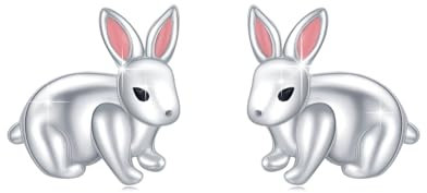 ABIGY Kaninchen Ohrringe 925 Sterling Silber Niedliche Kaninchen Ohrringe Schmuck Tier Ohrringe für Damen mit Schmuck Geschenk Box