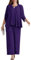 Hanna Nikole Ensemble 3 pièces en mousseline de soie pour femme - Grandes tailles - Pour cocktail, fête, fête - Élégant - Ensemble chemise et taille haute - Pantalon, violet, 52 Große Größen