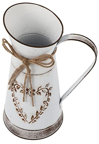 OSOLADY Decorative Flower Jugs Flower Bouquets Vase Cream Vase Grooves Rustic Pot for Home Garden