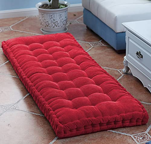 Sitzkissen für Gartenbank, dick, rechteckig, für Esszimmerbank, Bodenkissen, Rot 40 x 40 cm