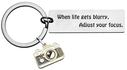 Inspirational Gift For Photographers Photo Club Gift Encouragement Photography Gifts Photographer Keychain Camera Jewelry Keychain When Life Gets Blurry Adjust Your Focus Keyring