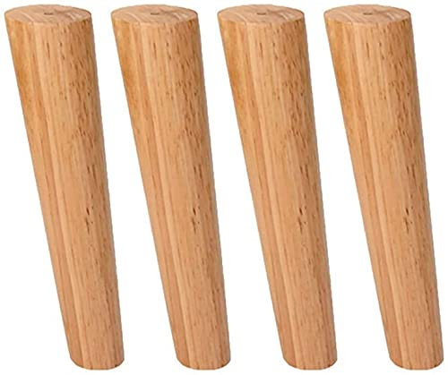 XCHSXYL Pelzbeine, Sofabeine, schräg zulaufende Sofa-TV-Tischbeine, Ersatz für Stuhl/Bett/TV-Schrank, Sofabeine aus Holz, zuverlässige natürliche Massivholz-Schränkefüße, mit Zubehör/12 cm/5 Zoll