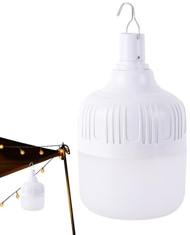 Wiederaufladbare Glühbirnen für Lampen, Batterie-Backup-Glühbirne, Nachtlichtbirne, 3 Beleuchtungsmodi, wasserabweisende Schale, leichtes, superhelles Zeltlicht für die Dekoration von Hinterhofpartys