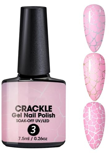 Knistern Nagellack, Crackle Nail Polish, 7,5ml Gothic Gel Nagellack Langanhaltend, Nageldesign Zubehör, Nail Arts Nagellack