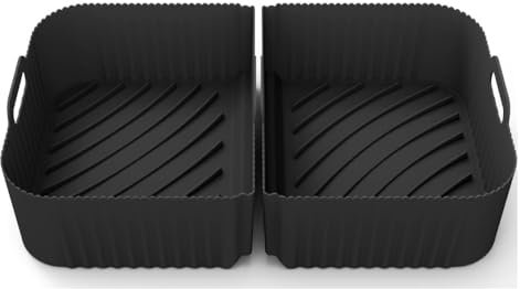 Airfryer AF500 Accessories for Ninja Foodi Flexdrawer AF500UK 10.4 L, 2 x 5.2L Silicone Mould for Ninja Hot Air Fryer af500DE Oven Microwave, Better than Disposable Paper Liner, Black