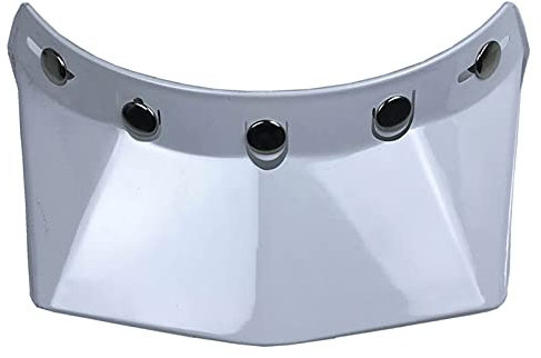 Visiera Universale a 5 Bottoni Automatici per Casco Moto Jet con Visiera Antivento e Cappuccio per Casco Moto (WHITE)