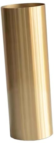 Metal Cylinder Vase Gold Tall Cylindrical Vase for New Year Home Decor Office Indoor, 9cmx29.5cm
