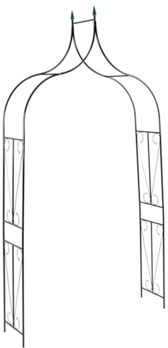 LoogCape Arche de rose vert foncé - 142 x 37 x 275 cm - En fer - Pergola - Arche de jardin - Treillis pour plantes grimpantes, fleurs, vin, lierre, clématites, brise-vue, balcon, terrasse, extérieur