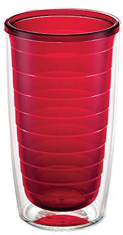 Tervis Made in USA Clear & Colorful Table Top Color Collection Rouge NA Gobelet intérieur sans couvercle en plastique 473 ml